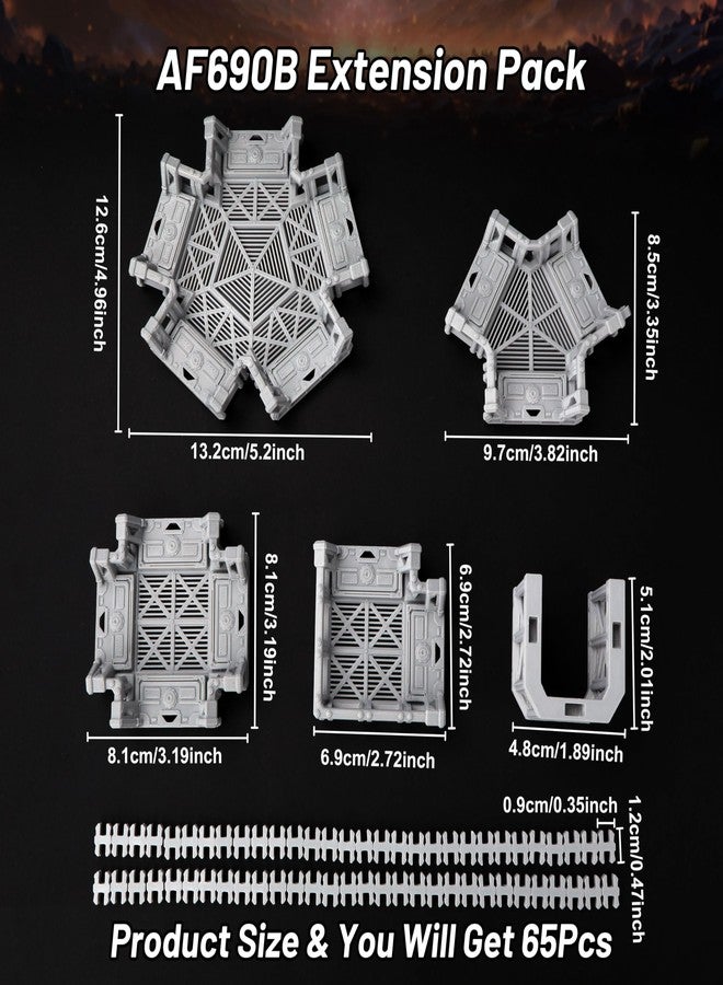 AUSPDICE AF690B Sci-Fi Walkways Extension Pack for DND & RPG | Modular Terrain Set, Dungeon Walls, TTRPG Map Props, Dungeons and Dragons Accessories, Wargame Buildings, and Terrain for Tabletop Roleplay - Image 2